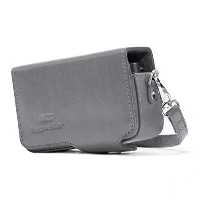 Afbeelding van MegaGear Ever Ready lederen cameratas met draagriem voor Sony Cyber shot DSC RX100 V, IV, III, II grijs