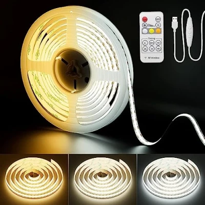 Afbeelding van Pautix CCT USB COB led strip 2m 640LEDs/M 5V, dimbaar 2700K 6500K CRI90+ monitor tv achtergrondverlichting onderkast bandlicht voor thuis,doe het zelfverlichting