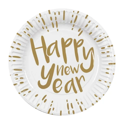 Afbeelding van Borden Happy New Year 23cm 10 stuks