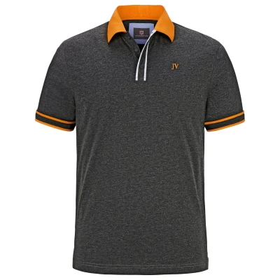 Afbeelding van Jan Vanderstorm loose fit polo Plus Size ISFRIED donkergrijs
