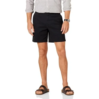 Afbeelding van Amazon Essentials Heren Slim Fit 7&quot; Stretch Chino Short, Zwart, 42