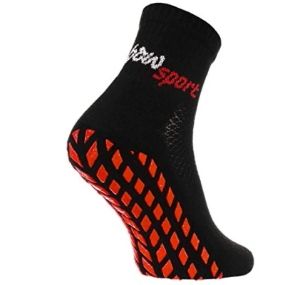 Afbeelding van Rainbow Socks Man Vrouw Badstof Anti slip Sport Enkelsokken Neon 1 Pair Zwart Maat EU 39 41