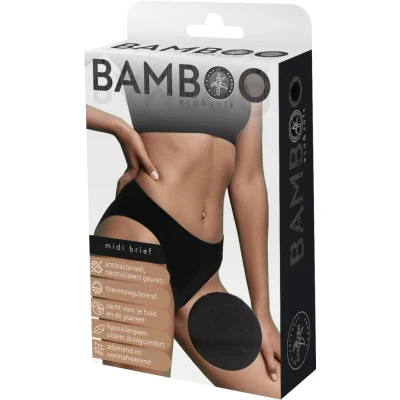 Afbeelding van Naproz Bamboo Midi Brief Zwart M 1ST