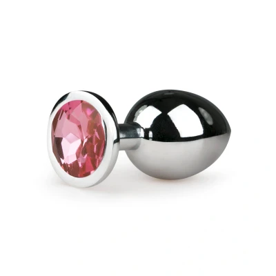 Afbeelding van Metalen Buttplug Met Roze Kristal Zilverkleurig