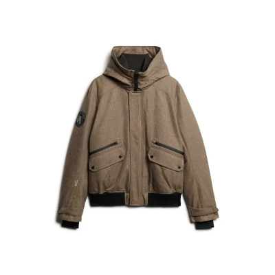 Afbeelding van Superdry Mannen Gewatteerd City Bomberjack van Tweed Beige Grootte: Xxl