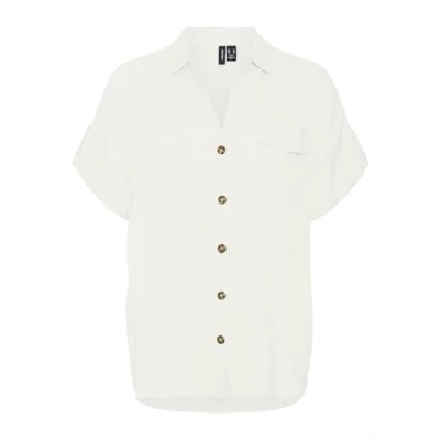 Afbeelding van Vero Moda Curve Vmcbumpy Shirt Overhemdblouse, Dames, Maat: 48, Snow white