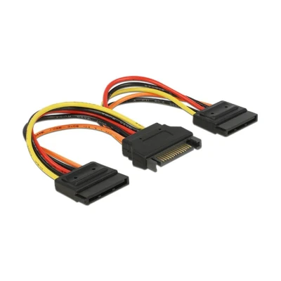 Afbeelding van Delock kabel Power SATA 15 pins mannelijk &gt; 2 x vr