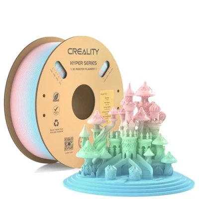 Afbeelding van Creality Officieel Hyper PLA filament regenboog, 1 kg, voor 3D printers hoge snelheid, duurzaam, glad, overlock prestaties, maatnauwkeurigheid +/ 0,03 mm