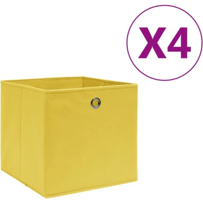 Afbeelding van vidaXL Opbergboxen 4 st 28x28x28 cm nonwoven stof geel