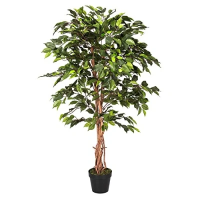 Afbeelding van Homescapes kunstboom Ficus Benjamini groen 120 cm