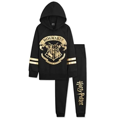 Afbeelding van HARRY POTTER 0158Meisjes Tracksuit Hoodie en Meisjes Trainingspakken 13 14 Jaar Zwart/Goud
