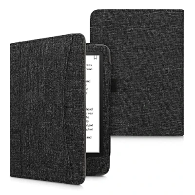 Afbeelding van kwmobile Flip cover eReader hoesje compatibel Met Amazon Kindle Paperwhite 11. Generation 2021 handvat In donkergrijs