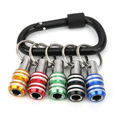 Afbeelding van Sleutelhanger Schroevendraaier Bithouders Hex Shank Draagbare 5 Stks Aluminium 3 Slot 1/4 &quot;Quick‑Release Tool