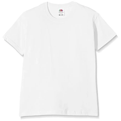 Afbeelding van Fruit of the Loom Unisex Kids Original ronde hals korte mouw T shirt, Wit (ontvangst), 14 15 Jaren