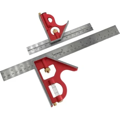 Afbeelding van Faithfull FAICS300TP Combinatie Vierkant Twin Pack 150 &amp; 300mm (6 12in), Zilver/Rood