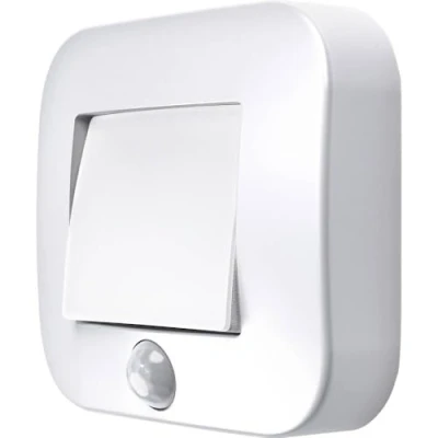 Afbeelding van OSRAM NIGHTLUX Halnachtlamp, wit, bewegingsmelder, IP54, op batterijen, 4000 K koudwit, ideaal voor gangen, entrees en flexibele installatie