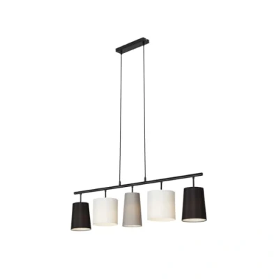 Afbeelding van Briloner Leuchten SHADES Hanglamp 5 lichts Textiele kap E14 Zwart