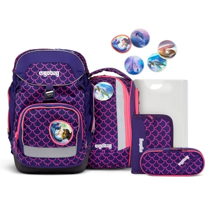 Afbeelding van Ergobag Lumiedition Packset 6TEILIG Schooltas set voor kinderen, Maat: One Size, Perlentauchbär