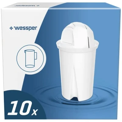 Afbeelding van Wessper AquaClassic filterpatronen, compatibel met Brita Classic, Anna Monomax, PearlCo, Amazon Basics 10 stuks
