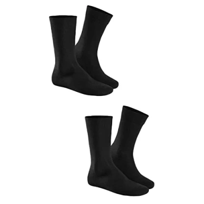 Afbeelding van Hudson ONLY 2 PACK Wool Heren Sokken Black Maat 39/42
