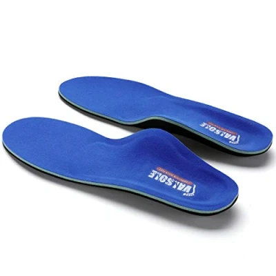 Afbeelding van Valsole steunzolen voor mannen en vrouwen, hoge steunzolen, functionele platte voeten, fasciitis plantaris voetpijn (Blauw, 47 48 EU 30.5cm)