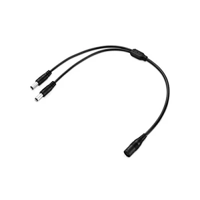 Afbeelding van adaptare 93532 laagspanning Y kabel (DC holle bus naar 2X stekker), 5,5 x 2,1 mm, 40 cm, zwart