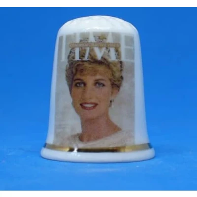 Afbeelding van Birchcroft Porselein China Collectible Vingerhoedje Prinses Diana Time Magazine met Doos
