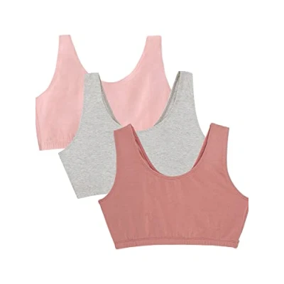 Afbeelding van Fruit of the Loom Sportbeha in tankstijl voor dames, Heather Grijs/Schemer/Blozende Roos, 36
