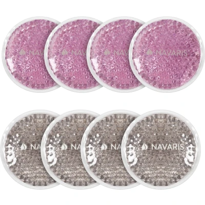 Afbeelding van Navaris gel pack 8 stuks Hot cold Voor warm en koud gebruik Koel compres hoofdpijn, blessures Pads met pluche achterzijde