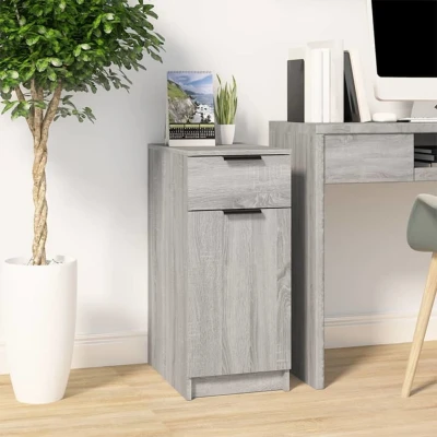Afbeelding van Bureaukast 33,5x50x75 cm bewerkt hout grijs sonoma eikenkleurig