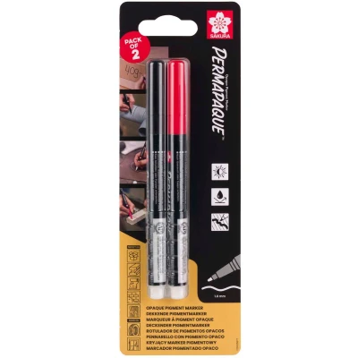 Afbeelding van Sakura permapaque fijn set, zwart en rood