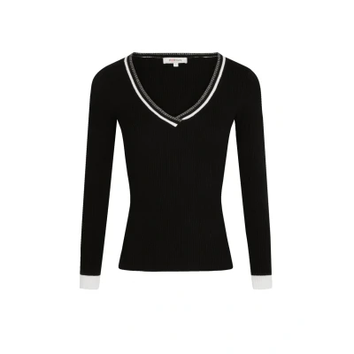 Afbeelding van Morgan WITH Vneck Trui, Dames, Maat: Small, Noir