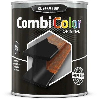 Afbeelding van rust oleum combicolor zijdeglans ral 9005 zwart 750 ml