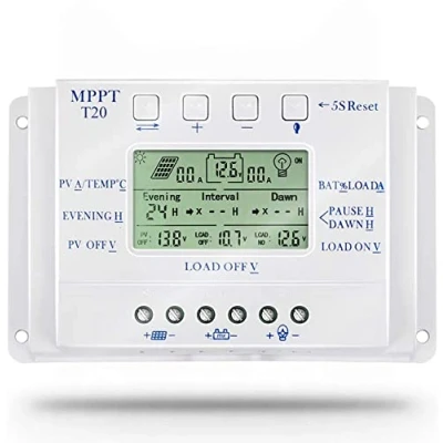 Afbeelding van OOYCYOO mppt, 10 A, 20 30 40 60 80 zonnelaadregelaar, 12 V/24 V, automatische detectie van spanning, zonnepaneel, intelligente regelaar met lcd display