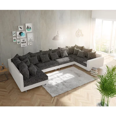 Afbeelding van Bank Clovis XL Wit Zwart met armleuningen woonlandschap module Sofa