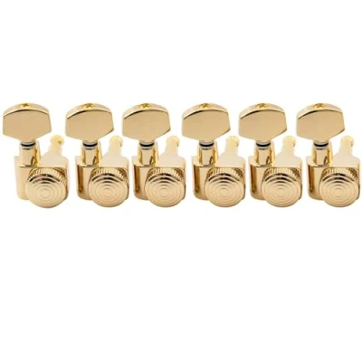Afbeelding van Musiclily Pro 6 in lijn 2 pins Metaal Gitaar Locking Stemmechanieken Tuners voor Fender Strat/Tele, Goud