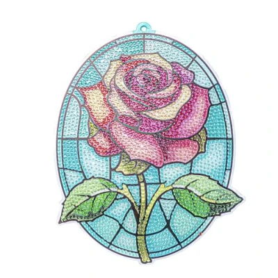 Afbeelding van Ideen mit Herz Diamond Painting vensterafbeelding glaskunst optiek Decoratie &amp; DIY Materiaal: PET (roze)