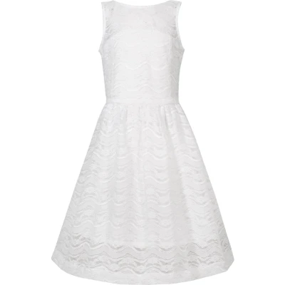 Afbeelding van La V elegante kant jurk met mouwloze Wit 152