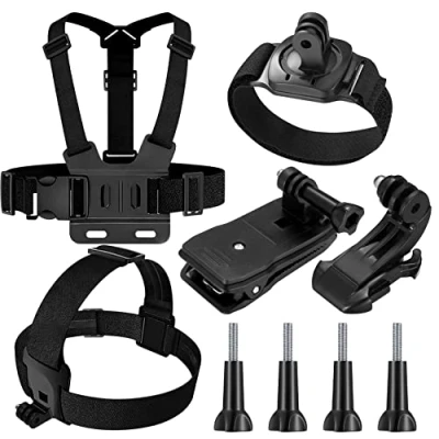 Afbeelding van Compatibel met GoPro 9 in 1 Action Camera Borstband Houder Kit, Verstelbare Cam Accessoires, Hoofdband Polslus Rugzakhouder Hero 8 7 6 5 SJCAM Insta360