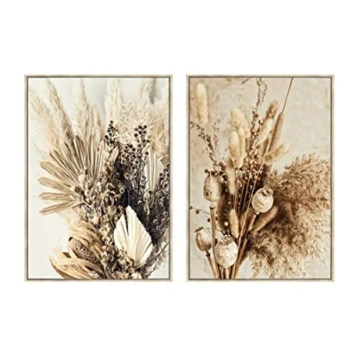 Afbeelding van Schilderij DKD Home Decor Bloem 80 x 4 120 cm Scandinavisch (2 Stuks)