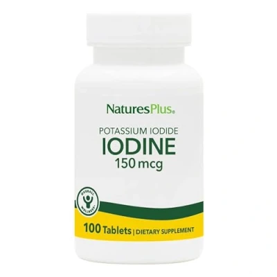Afbeelding van NaturesPlus Potassium Iodide 150 mcg Iodine Tablets Metabolism, Cognitive Functions, Skin, Energy Vegetarian, Gluten Free 100