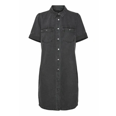 Afbeelding van Vero Moda Vmjennie Spijkerjurk, Dames, Maat: Medium, Black denim