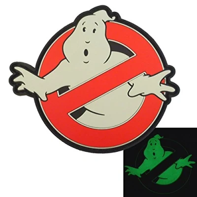 Afbeelding van 2AFTER1 Ghostbusters Geen Ghost Glow Dark GITD Cosplay Film PVC Rubber 3D Hook &amp; Loop Patch