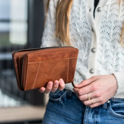 Afbeelding van The Chesterfield Brand Leren Portemonnee Cognac Havana