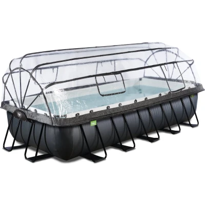 Afbeelding van EXIT zwembad met overkapping, warmtepomp 540x250cm Black Leather