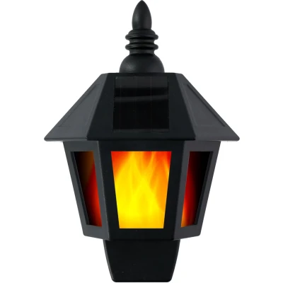 Afbeelding van Grundig Wandlamp Solar 31 LED&quot;;s Brandtijd 6 8 uur Vlameffect of Wit Licht Zwart