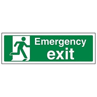 Afbeelding van VSafety Emergency Exit Sign 300mm x 100mm Zelfklevend Vinyl