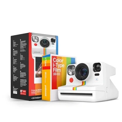 Afbeelding van Polaroid Now+ Generation 2 Camera + Filmbundel (16 foto&#039;s inbegrepen) Wit Bluetooth Connected App Gecontroleerde Instant Film 6437