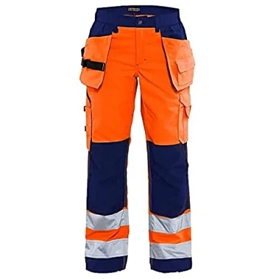 Afbeelding van Blaklader Dames werkbroek High Vis met spijkerzakken 7156 1811 Oranje/Marineblauw D21