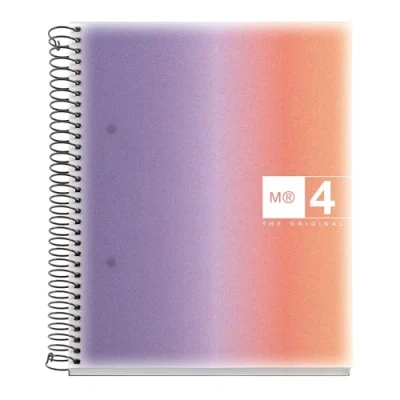Afbeelding van Miquelrius A5 notitieboek, omslag van polypropyleen, notitieboek met 120 microgeperforeerde vellen, gelinieerd 4 kleuren om te organiseren, extra ondoorzichtig papier 70 g/m², 2